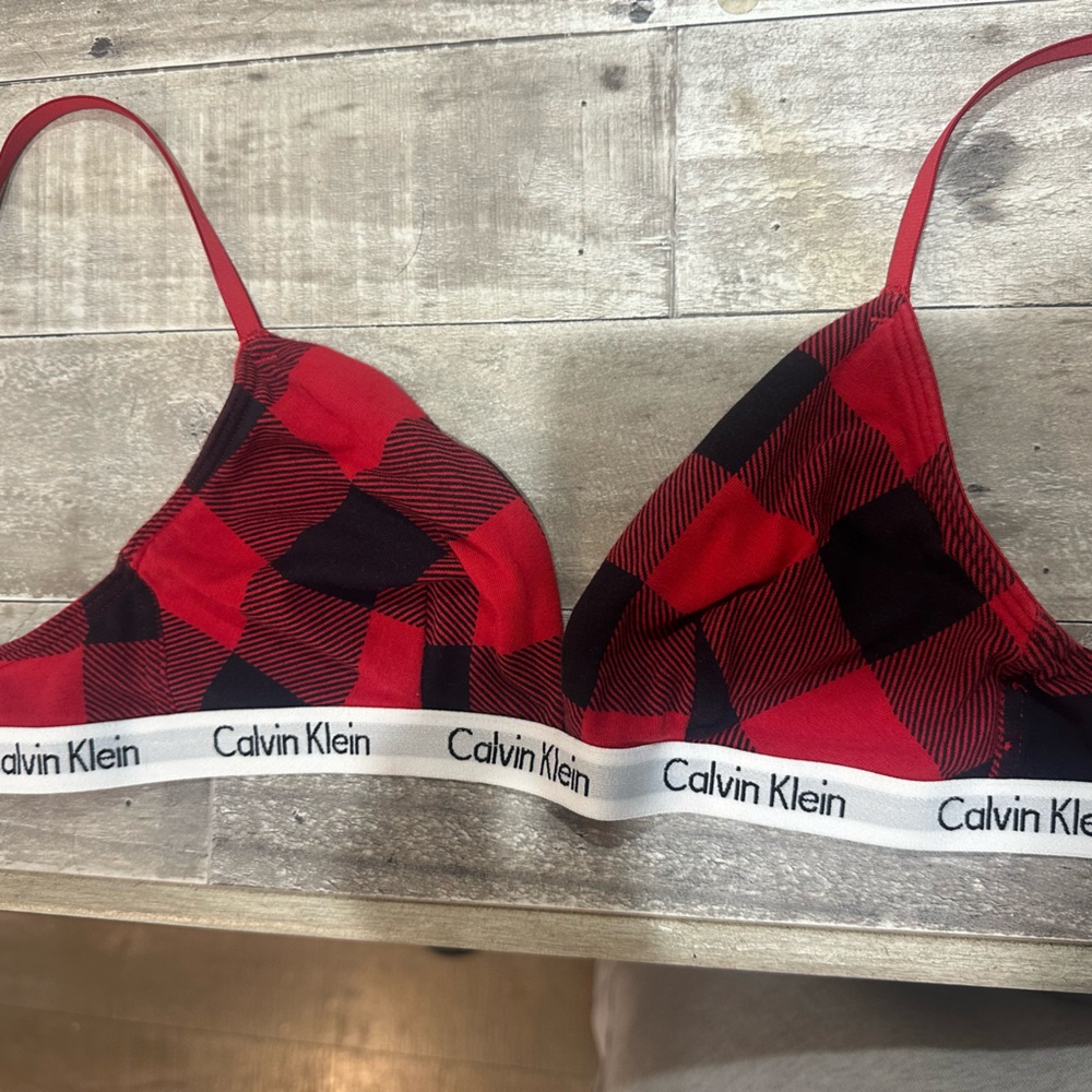 Calvin Klein Red and Black Bralette